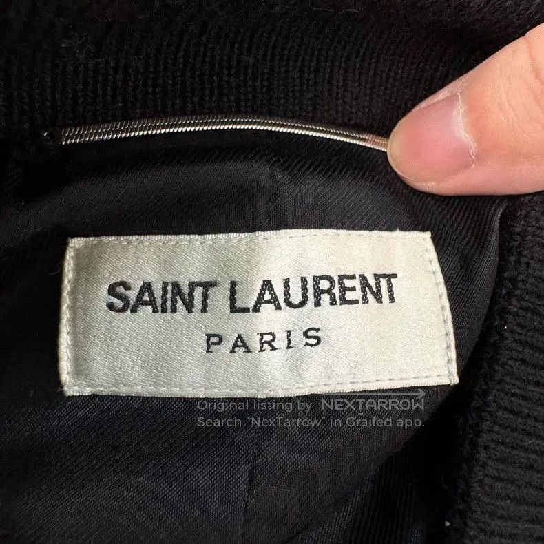 Saint Laurent Paris Saint Laurent Black Wool Leather Trim Bomber Jacket . Size US S / EU 44-46 / 1 - 5 Thumbnail