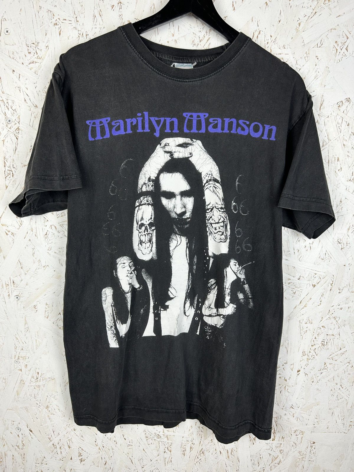 90s Marilyn Manson 666 Rare Band T-Shirt Black L