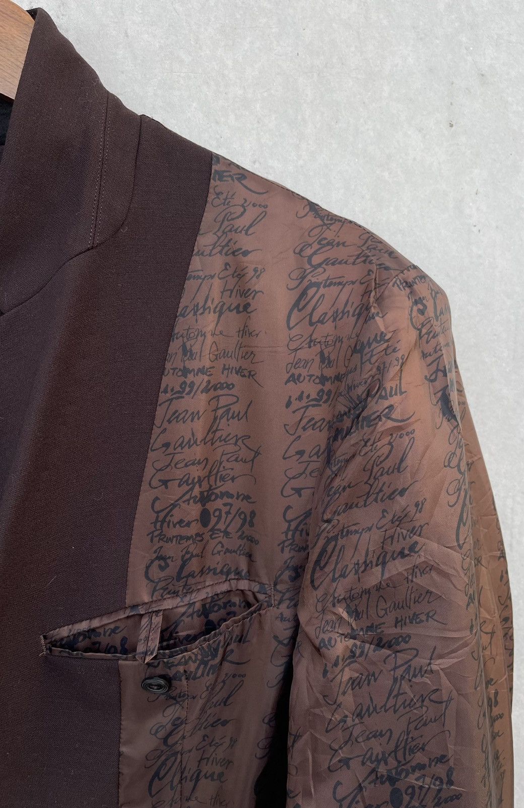 Jean Paul Gaultier 🔥A/W 1997 Jean Paul Gaultier Wool-blend Script Print Jacket Size US M / EU 48-50 / 2 - 17 Thumbnail