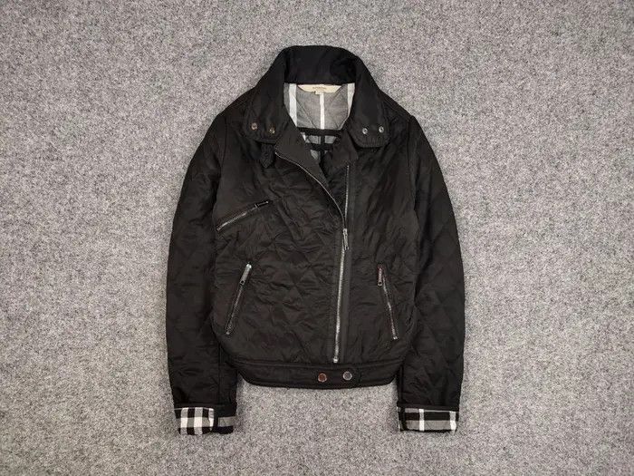Burberry Burberry London Quilted Black Nova Check Biker Jacket Size S / US 4 / IT 40 - 1 Thumbnail
