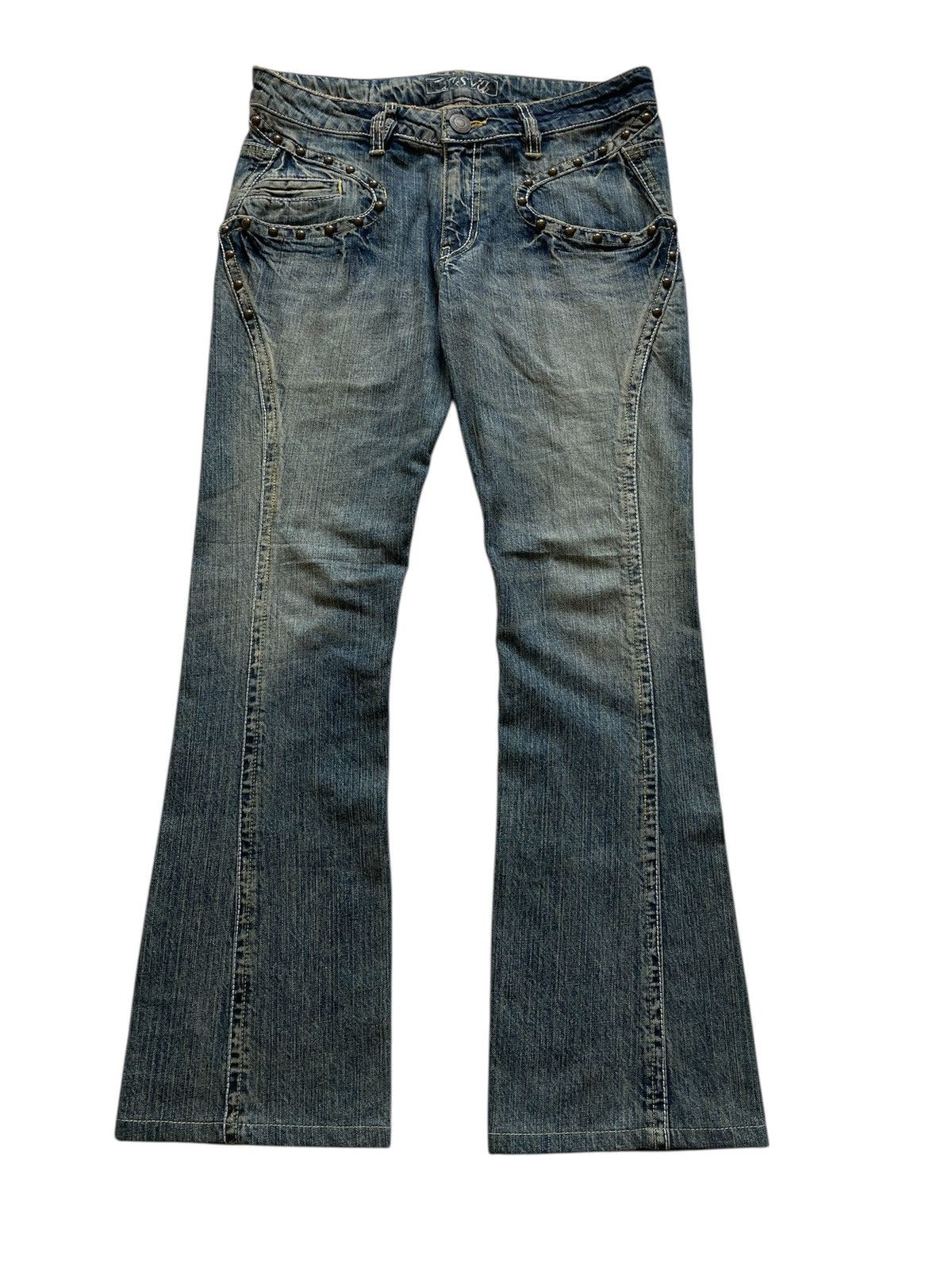 Japanese Brand OFFER!!Very Rare Vintage Casva Stub Flare Jeans Size US 32 / EU 48 - 2 Thumbnail