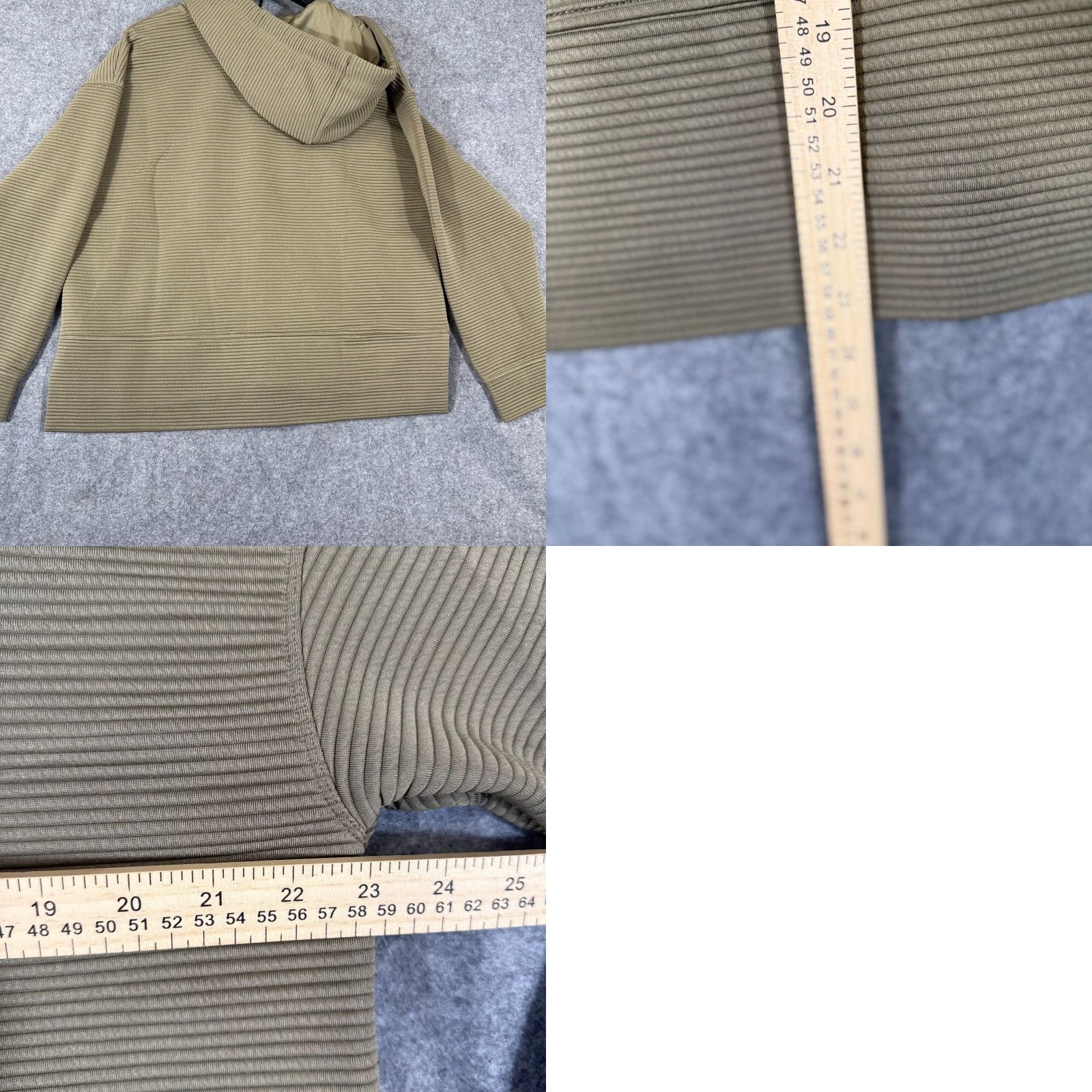 DKNY DKNY Hoodie Full Zip Womens L Utility Green NWT Ribbed Zipper Pockets Size L / US 10 / IT 46 - 9 Thumbnail