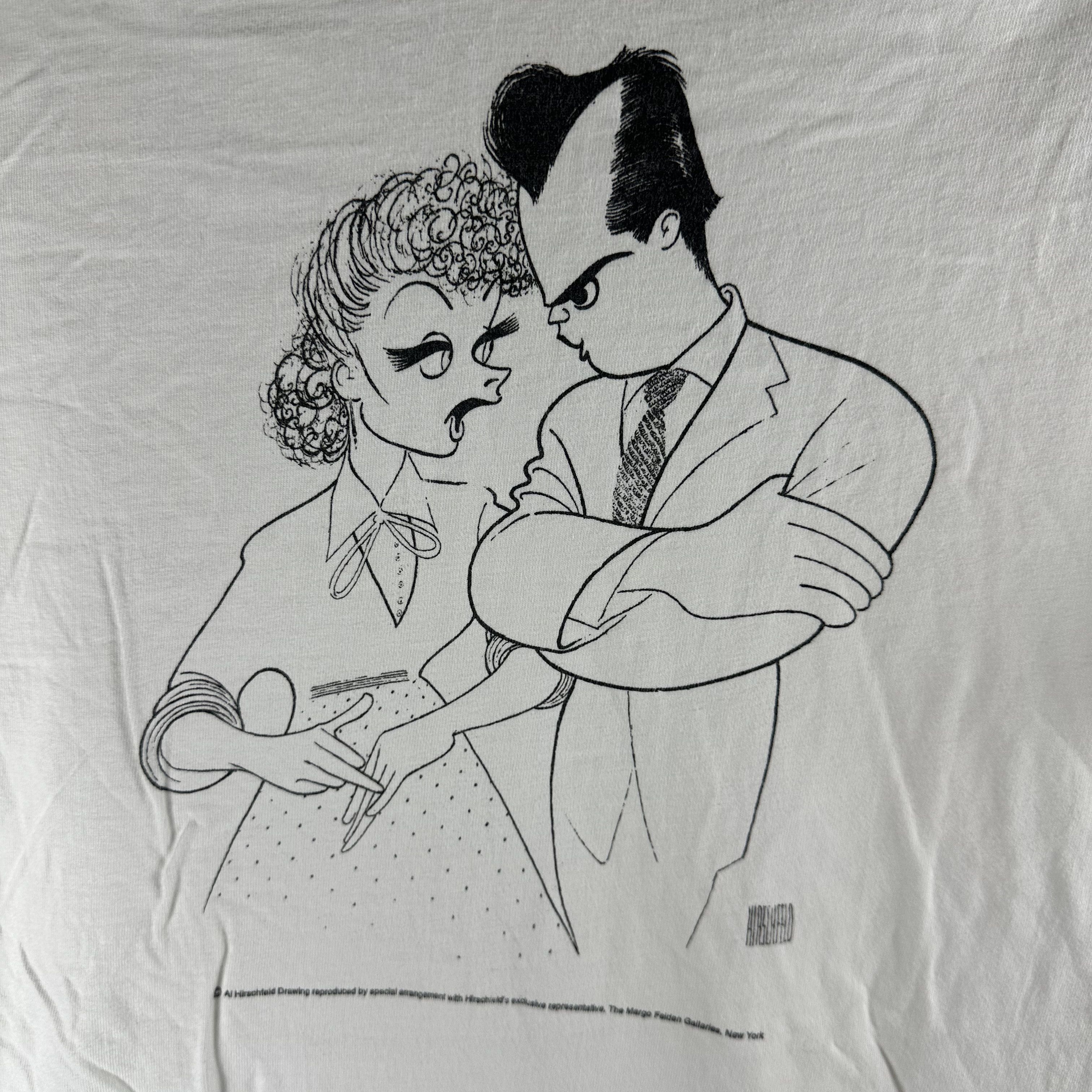 Vintage ​Vintage 90s Al Hirschfeld Drawing Artwork XL T-shirt Size US XL / EU 56 / 4 - 2 Thumbnail