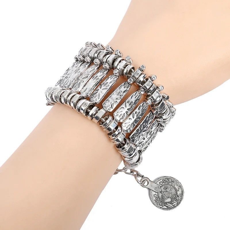 Jewelry × Sterling Silver Boho Multilayer Adjustable Bracelet Size ONE SIZE - 1 Thumbnail