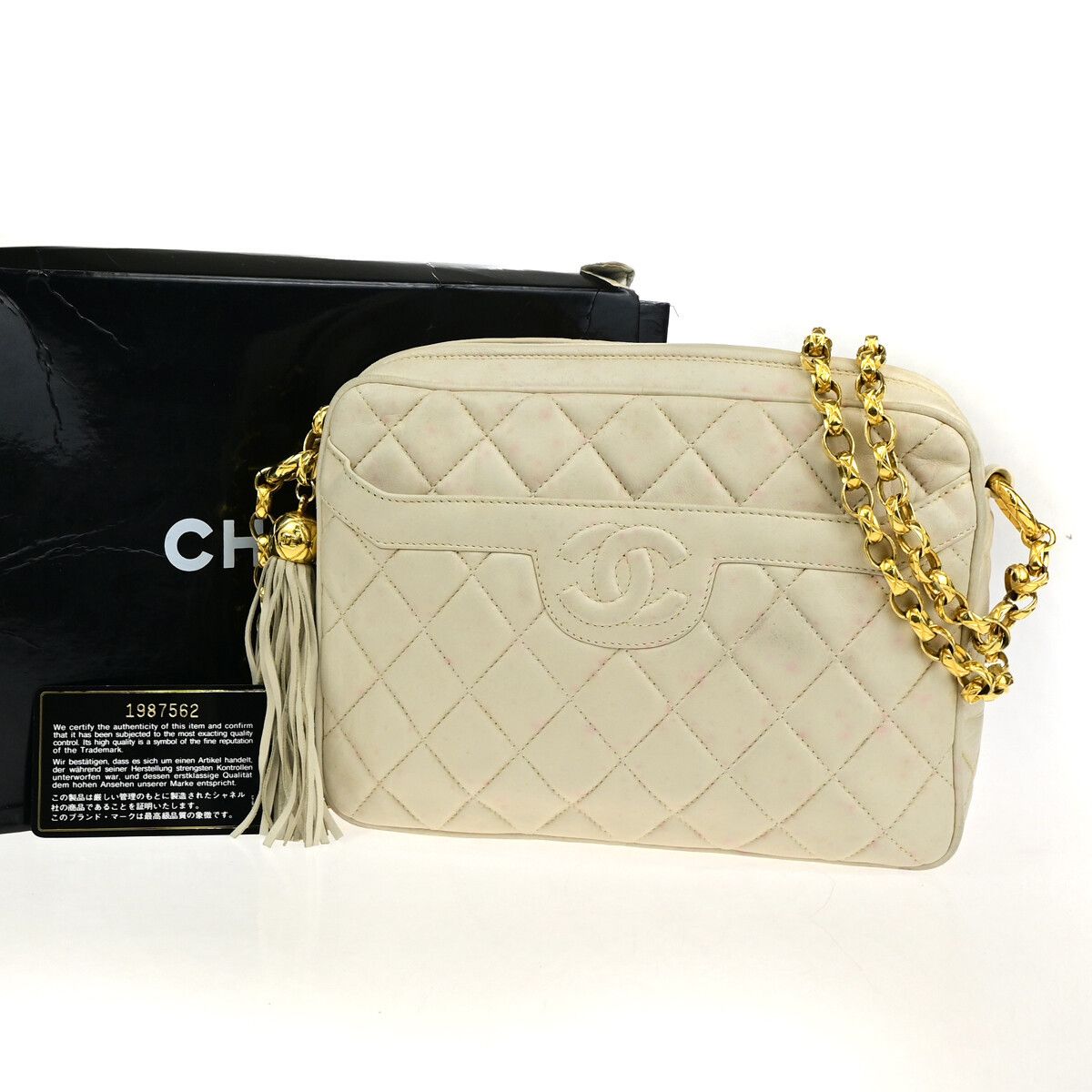 Chanel Chanel Vintage Camera Tassel Bag Chevron Lambskin Size ONE SIZE - 1 Thumbnail