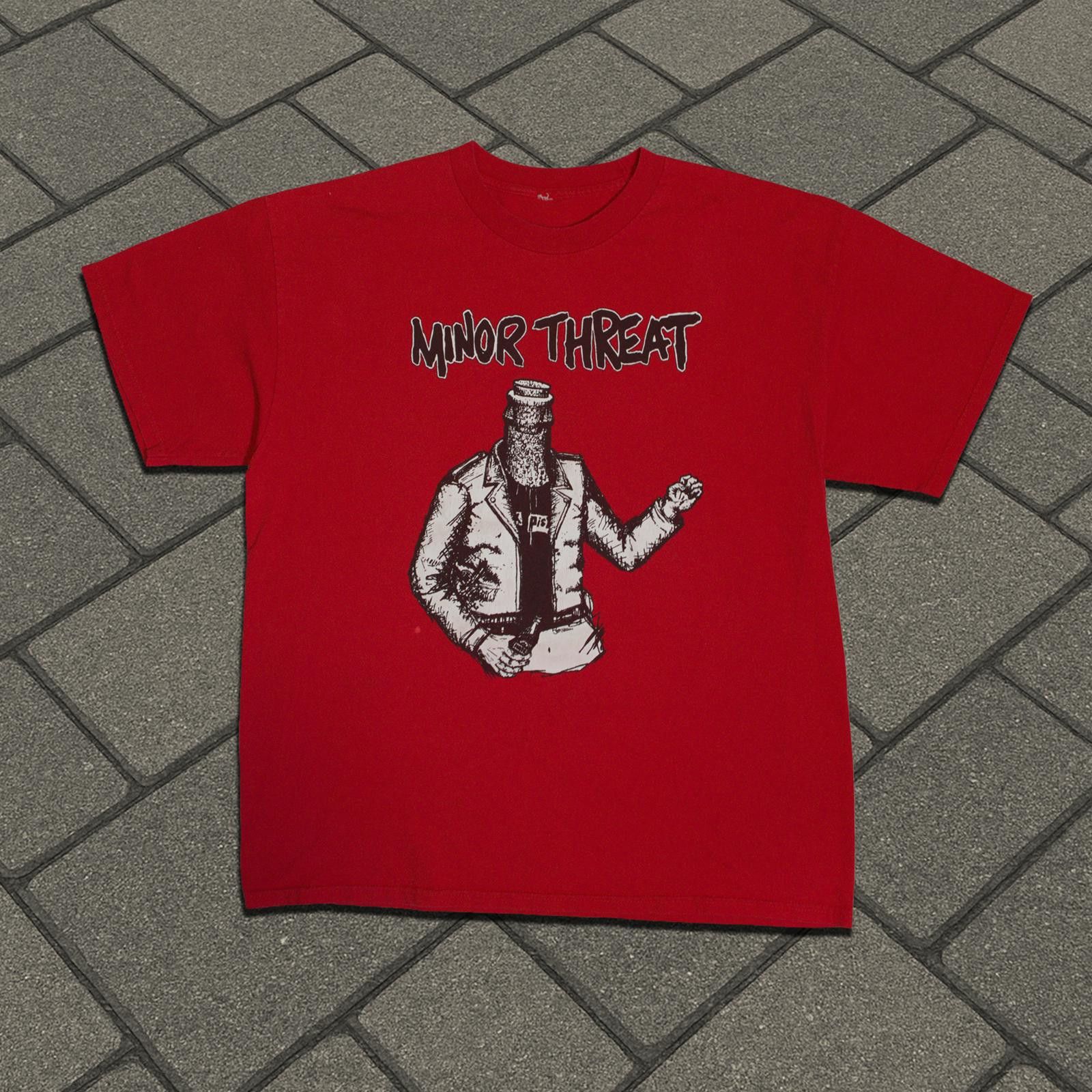 Vintage 00’s Minor Threat Red Bottlehead Tee Size US L / EU 52-54 / 3 - 1 Thumbnail