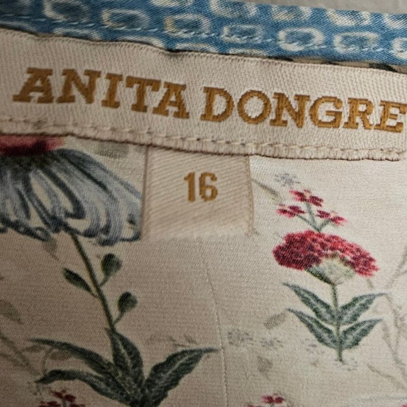 Anime Anita Dongre Womens Floral Tasseled Tunic 16 Flowy Cottage Size XXL / US 16-18 / IT 52-54 - 4 Thumbnail