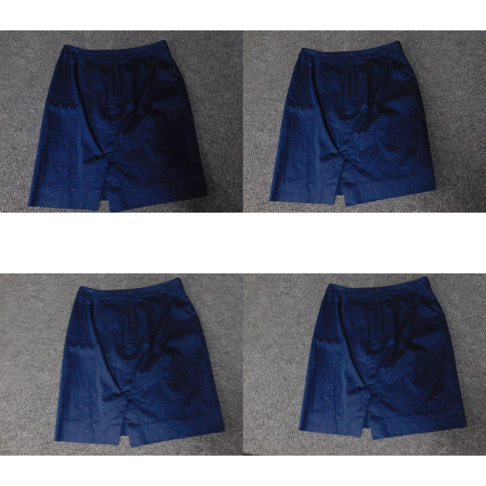 J.Crew J.CREW Skirt Women 8 Blue Pencil Straight Zip Dots Ruffle Lined Knit Cotton Short Fashion Casual Mid Rise Regular Size 30" / US 8 / IT 44 - 8 Thumbnail