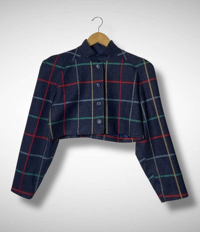 Japanese Brand Vintage Miss Ashida Plaid Cropped Wool Blend Bolero Jacket Size M / US 6-8 / IT 42-44 - 1 Thumbnail