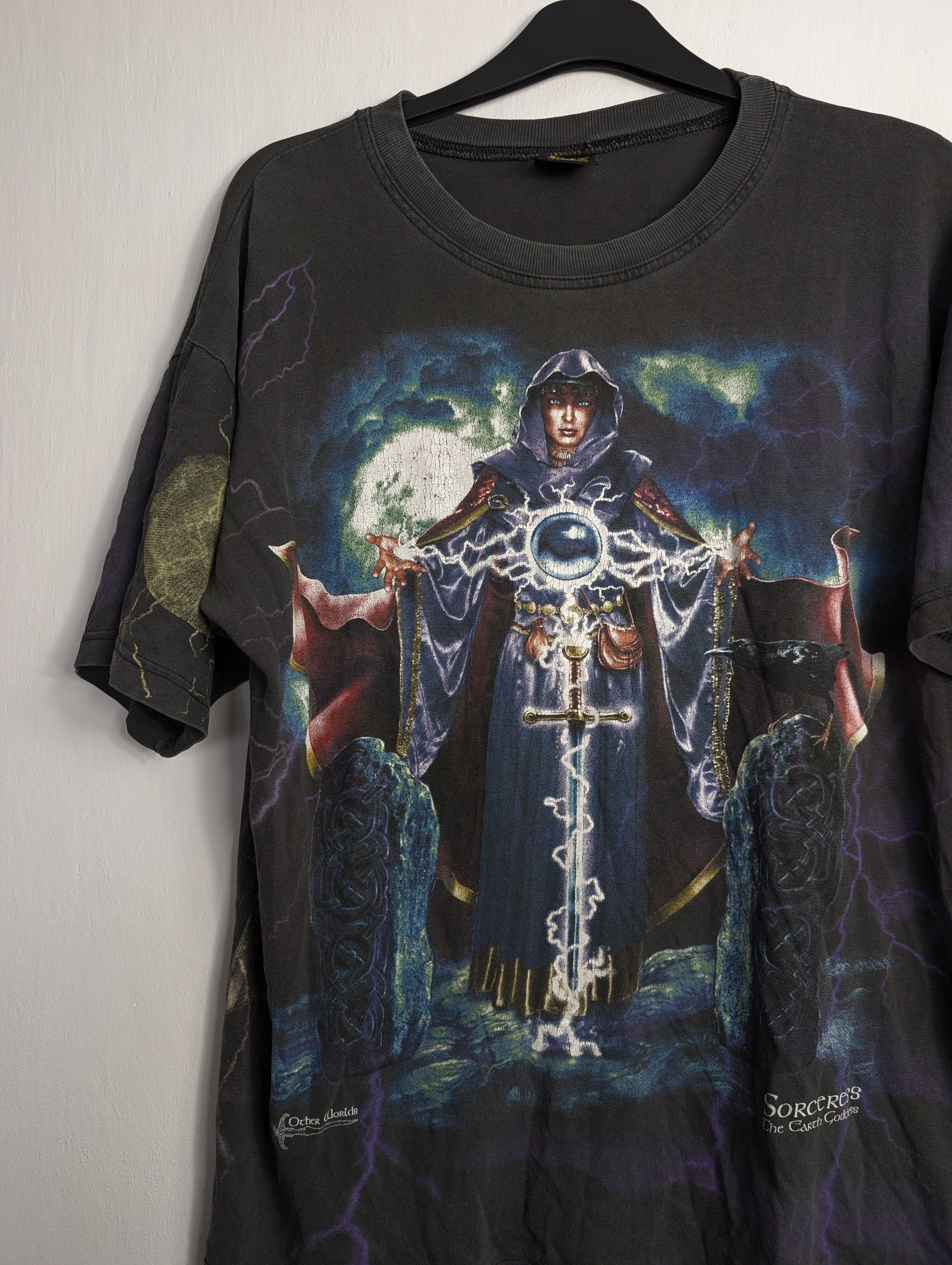 Vintage Vintage 90s Sorceress All Over Print Wizard Fantasy Promo Size US XL / EU 56 / 4 - 3 Thumbnail