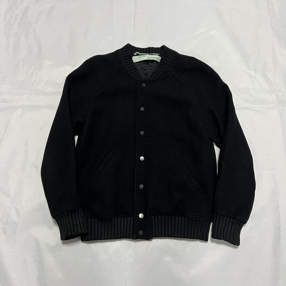 Off-White OFF-WHITE FIRETAPE VARSITY BOMBER JACKET Size US S / EU 44-46 / 1 - 1 Thumbnail