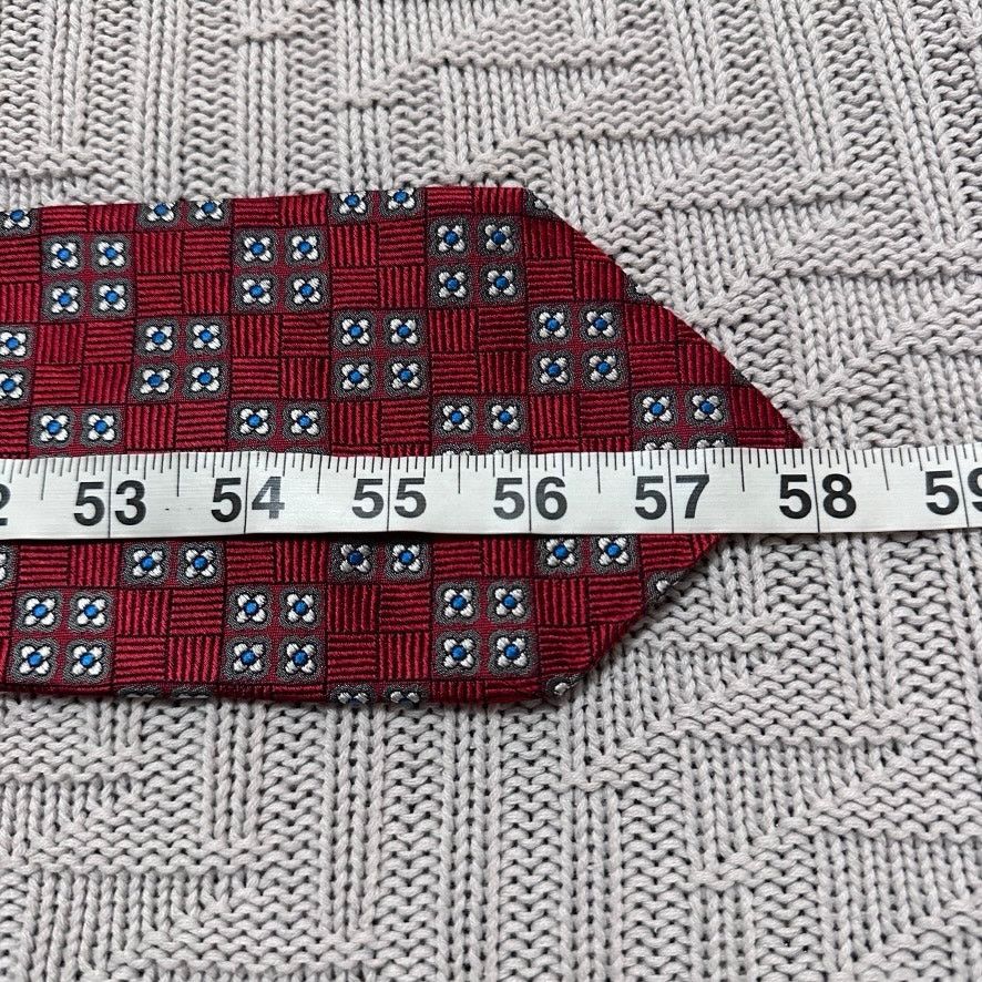 Paul Fredrick Paul Fredrick red geometric square Italian silk luxury tie Size ONE SIZE - 4 Thumbnail