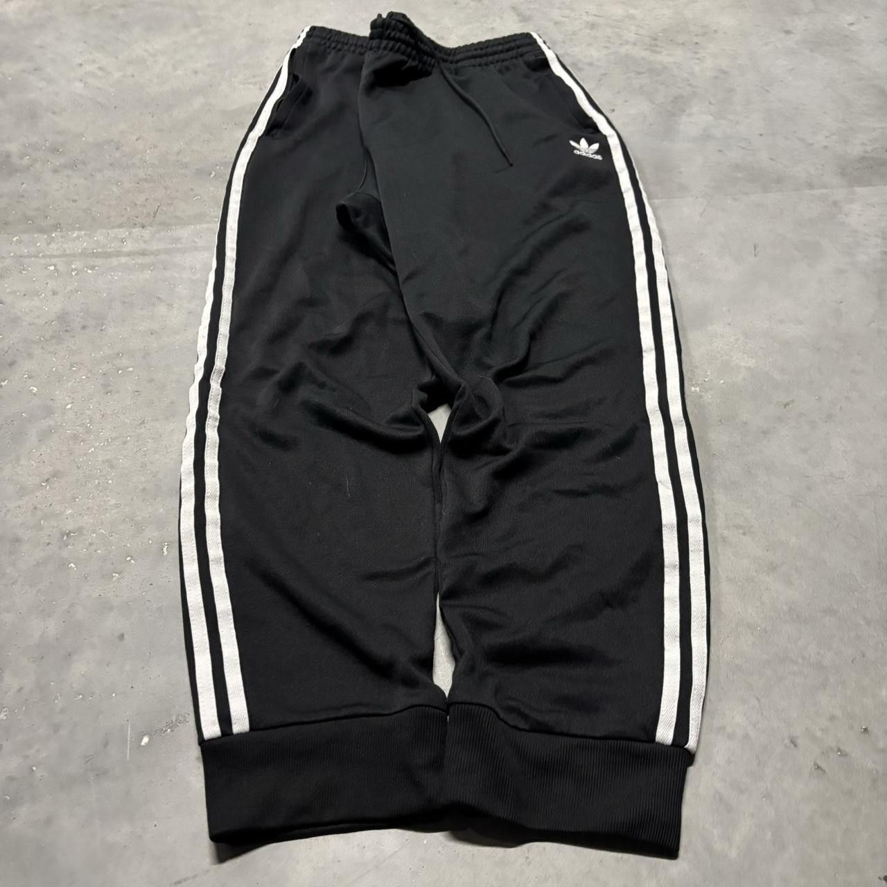 Adidas × Vintage Crazy Vintage Y2K/2000s Black Adidas Striped Streetwear Essential Sweatpants! Size US 36 / EU 52 - 2 Thumbnail