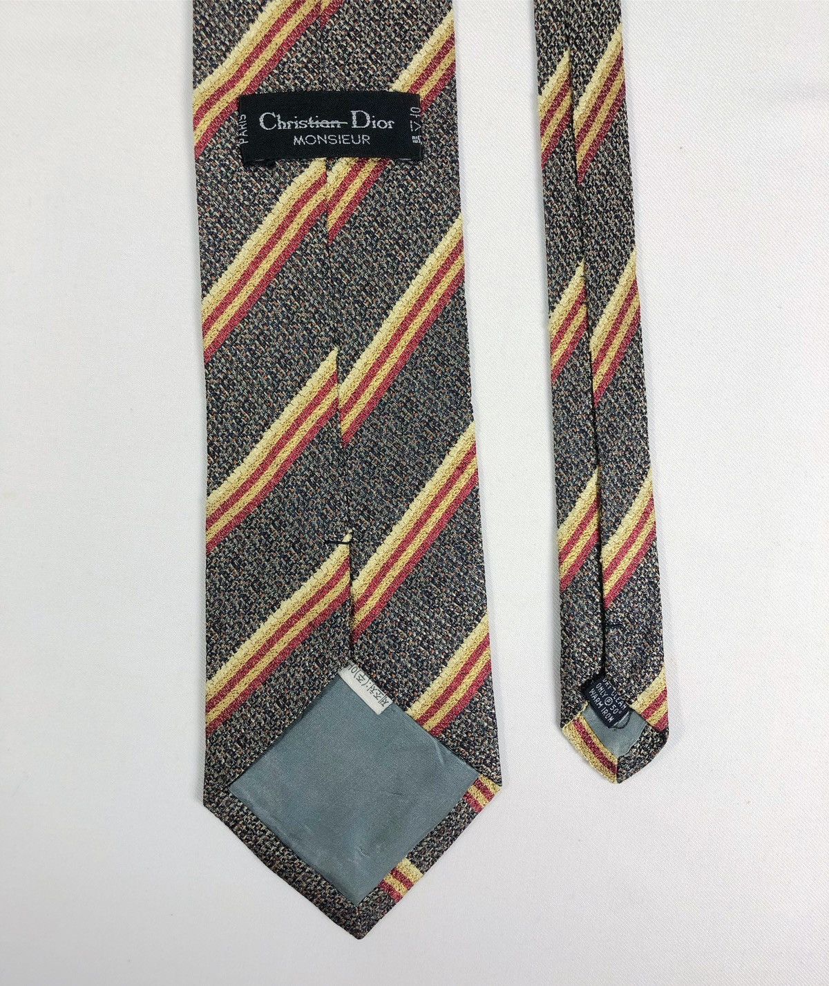 Christian Dior Monsieur Rare Vintage Christian Dior Stripes Silk Tie Size ONE SIZE - 4 Thumbnail