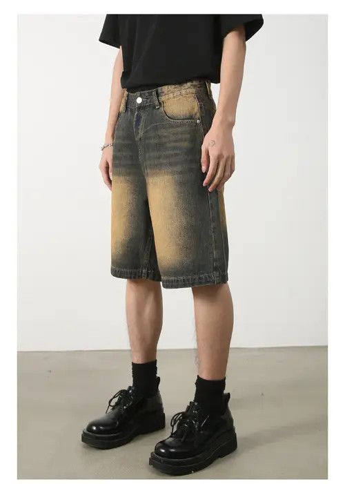 Japanese Brand VIBE Men's trendy distressed loose casual denim shorts Size US 32 / EU 48 - 3 Thumbnail