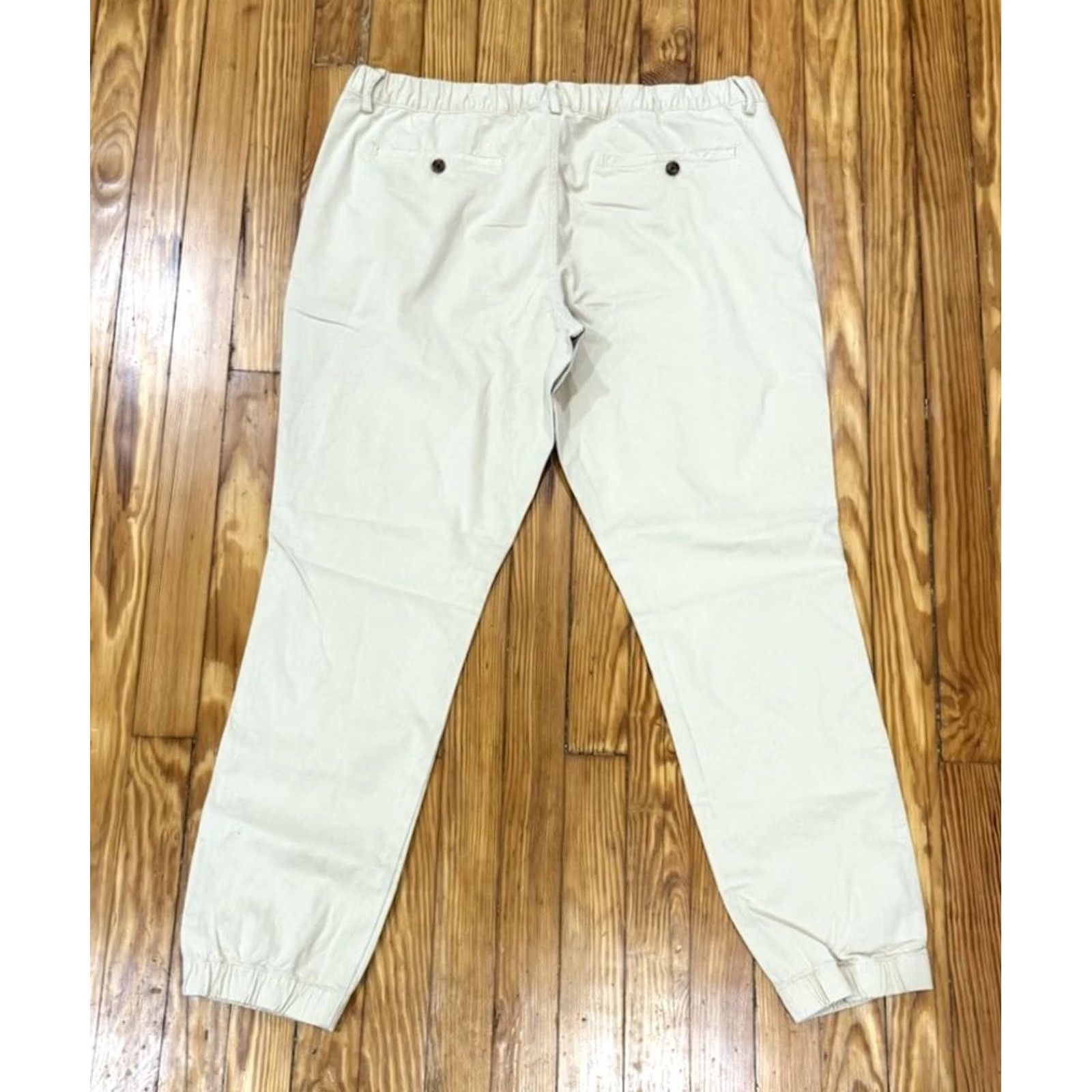 Vintage BearBottom Joggers Mens 2XL Tall Hiking Casual Elastic Waist Modern 32” Beige Pants Size US 39 - 2 Thumbnail