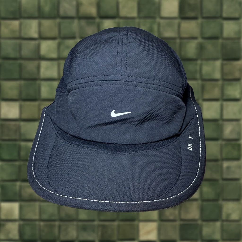 Nike VINTAGE Nike Hat Cap Black DriFit Mini Swoosh Feather Light Panel Tailwind Y2K 2000s Mens Size ONE SIZE - 1 Thumbnail