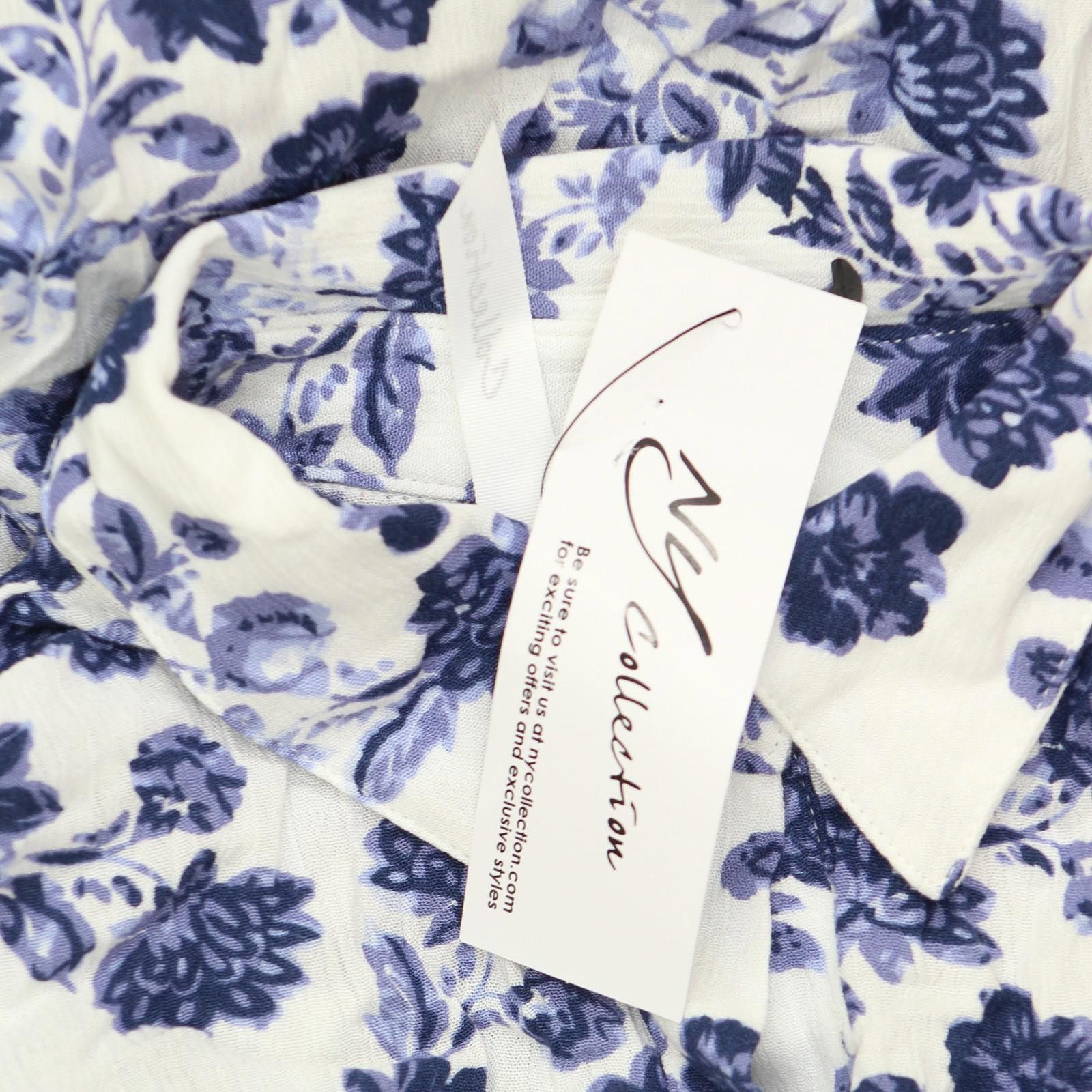 Other Nwt Ny Collection Tiered Maxi Dress White Navy Floral Ps Size S / US 4 / IT 40 - 3 Thumbnail
