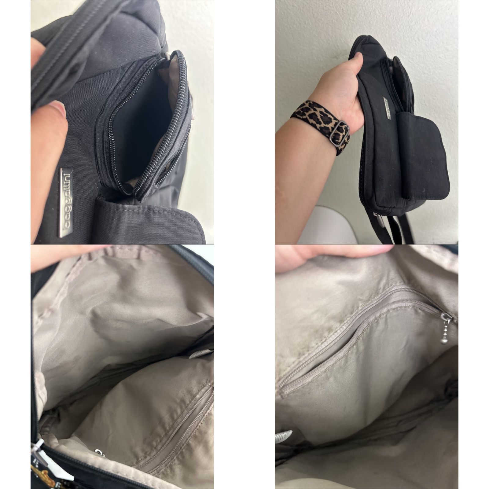Vintage VINTAGE Baggallini Crossbody Bag Black Small Womens Small Nylon Snap Flaw Broken Snap 10x10x1 Size ONE SIZE - 8 Thumbnail