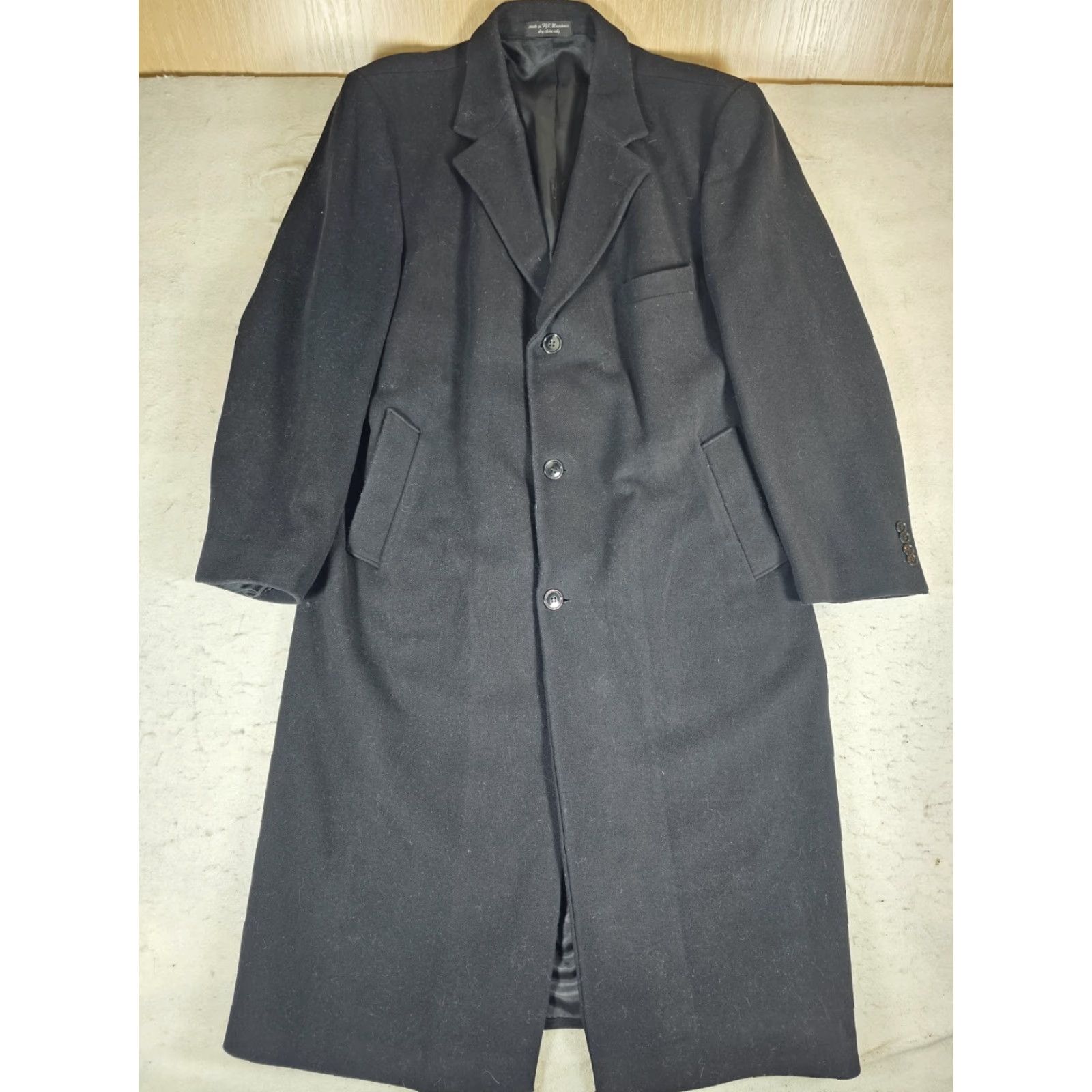 Chaps VINTAGE Chaps Ralph Lauren Overcoat Mens XL Black Cashmere Blend Single Breasted Overcoat Size US XL / EU 56 / 4 - 2 Thumbnail