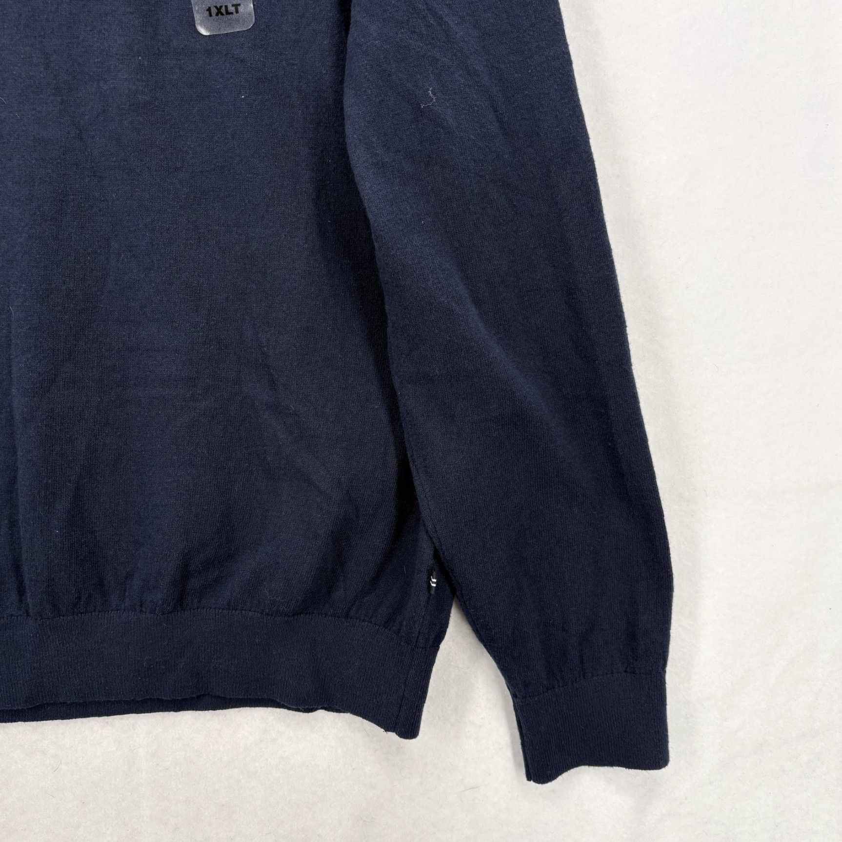 Nautica Nautica Navtech Sweater Mens XLT Navy Blue Cotton Blend 1/4 Zip Mock Neck NWT Size US XL / EU 56 / 4 - 3 Thumbnail