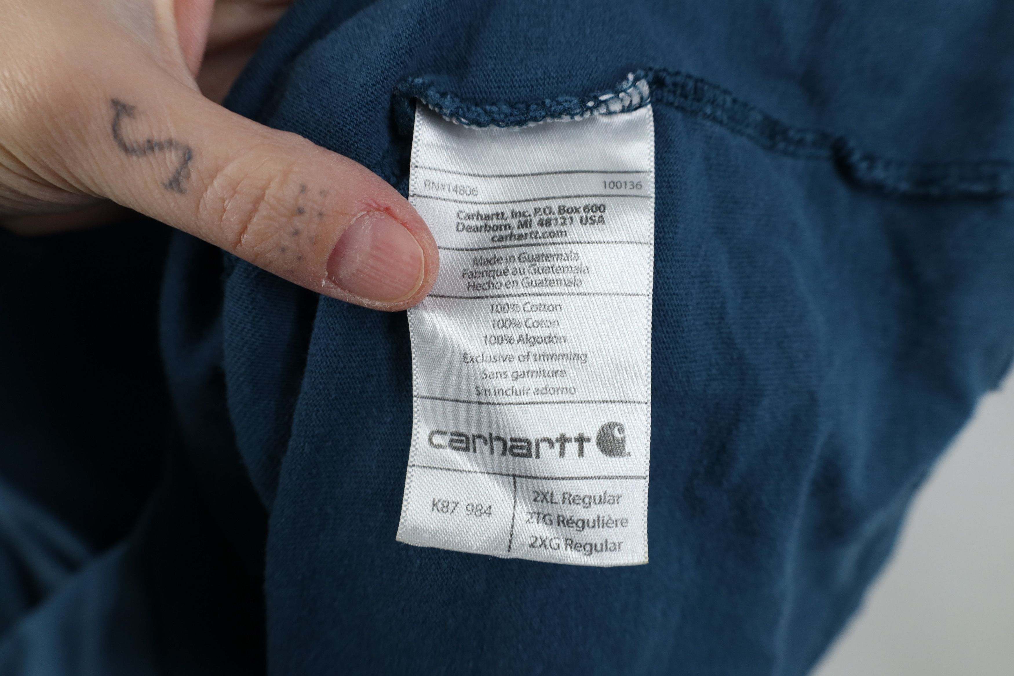 Carhartt Vintage Y2K Carhartt Sun Faded Pocket Short Sleeve T-Shirt Size US XXL / EU 58 / 5 - 10 Thumbnail