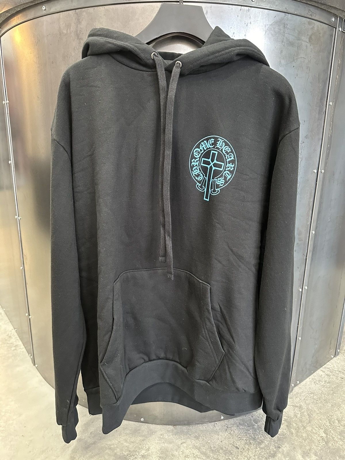 image of Chrome Hearts Online Exclusive Hoodie Black/blue, Men's (Size XL)