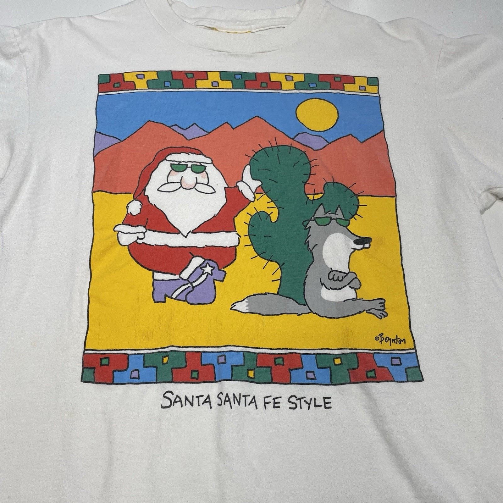 All Sport VTG 90’s Santa Fe Style Christmas Shirt Boynton Mens L White Size US L / EU 52-54 / 3 - 2 Thumbnail