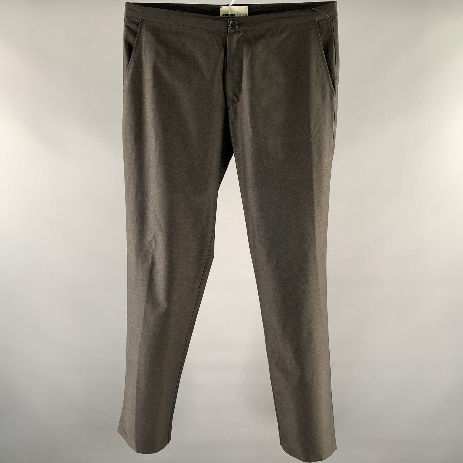 Arnar Mar Jonsson ARNAR MAR JONSSON L Grey Wool Blend Drawstring Casual Pants Size US 35 - 1 Thumbnail