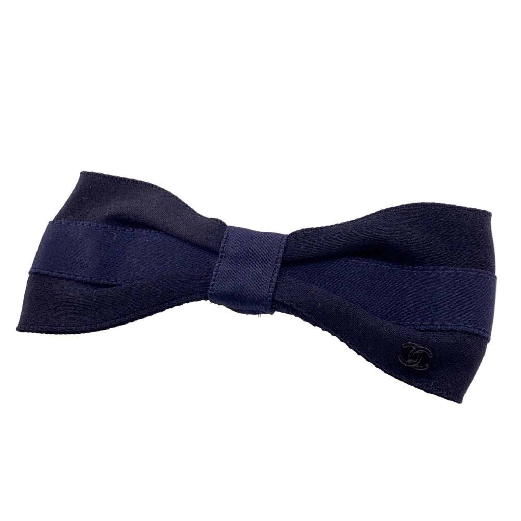 image of Chanel Cocomark Ribbon Barrette Black Women's Z0005225