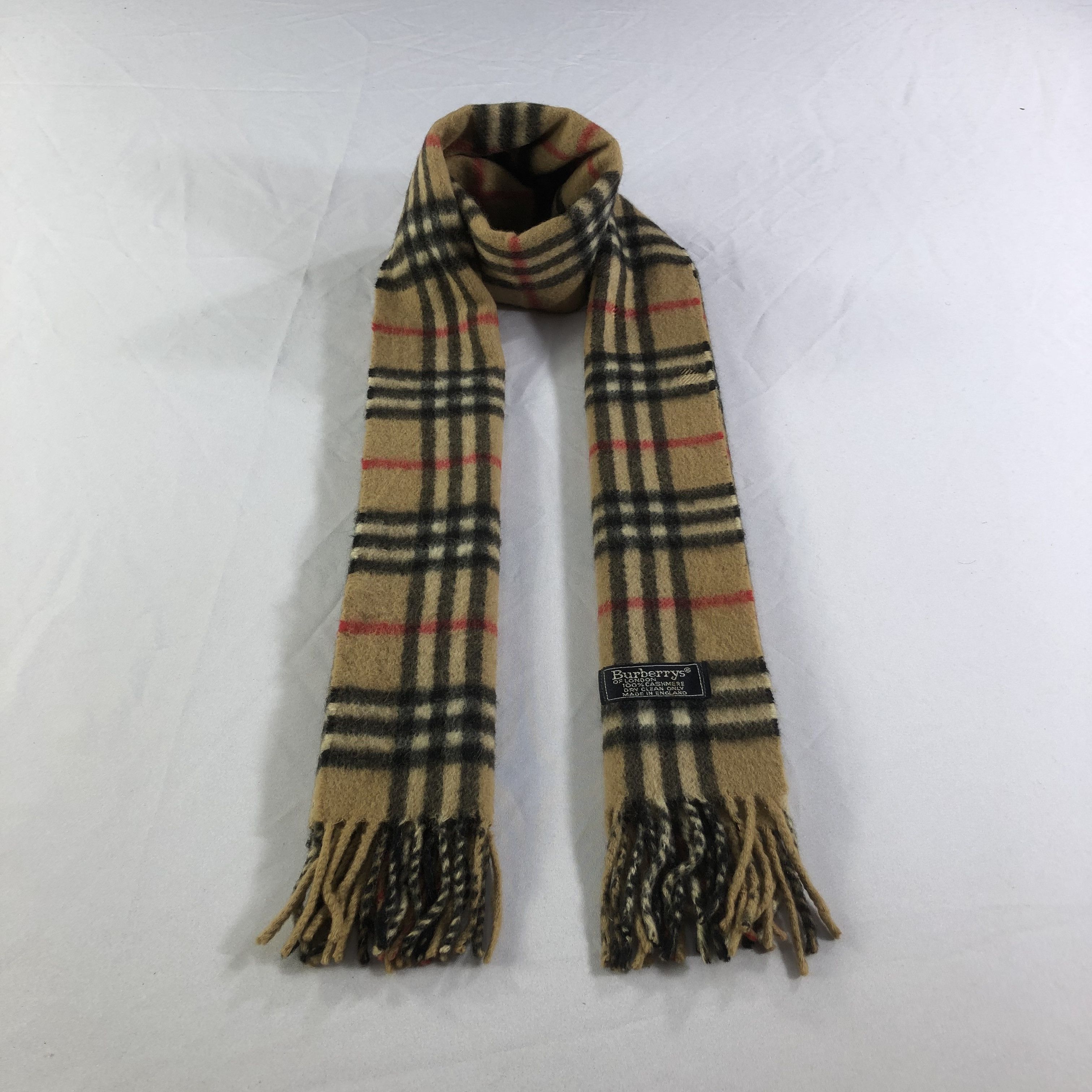 Burberry Burberrys Tan Nova Check Cashmere Scarf Muffler V1667 Size ONE SIZE - 1 Thumbnail
