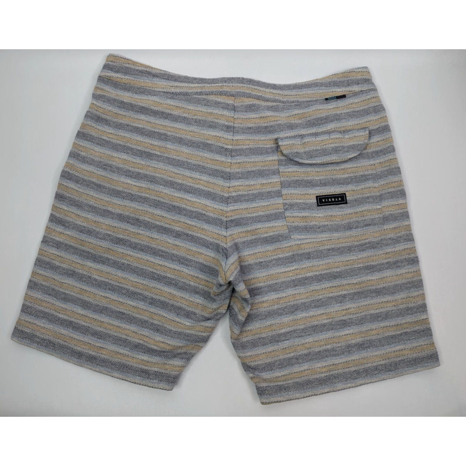 Vissla Vissla Shorts Mens XL Gray Surfer Fleece Sweat Short Striped Drawstring Casual Size US 36 / EU 52 - 2 Thumbnail
