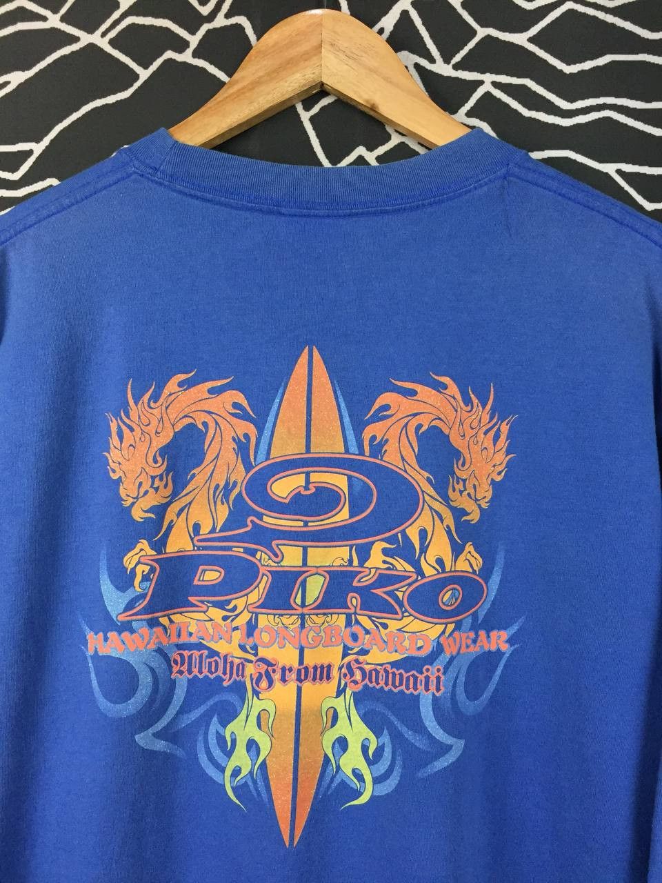 Vintage Vtg Piko Hawaiian Longboard Wear Dragon Surf Long Sleeve Tee Size US XL / EU 56 / 4 - 3 Thumbnail