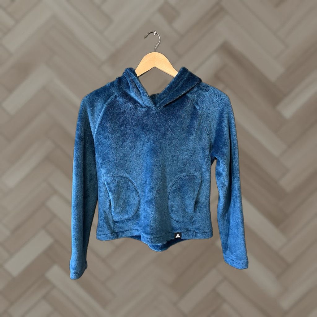 Vintage VINTAGE American Giant Womens Blue Sherpa Fleece Pullover Hooded Sweater Size Small Size S / US 4 / IT 40 - 1 Thumbnail