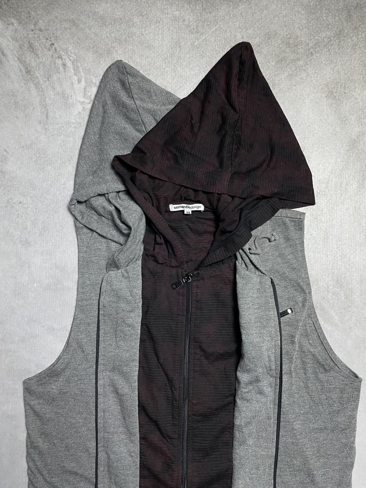 5351 POUR LES HOMMES 2000’s Semantic Design - Double Inner Vkei Style Hooded Vest Size US M / EU 48-50 / 2 - 3 Thumbnail