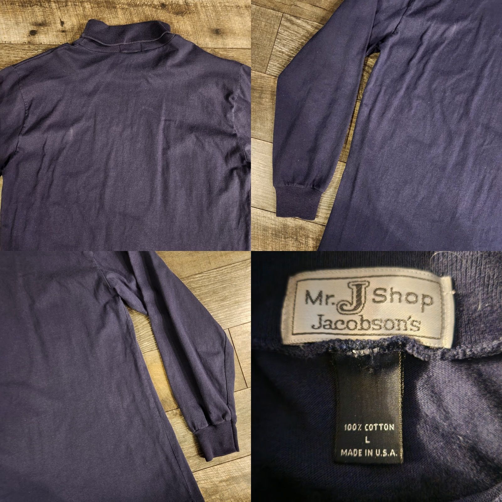 Vintage VINTAGE Mr. J Shop Jacobsons Turtleneck Sweatshirt Mens Large Navy Cotton USA Mens Sweater Pullover 80s KnIT / Navy, Blue, 80s, USA Size US L / EU 52-54 / 3 - 8 Thumbnail