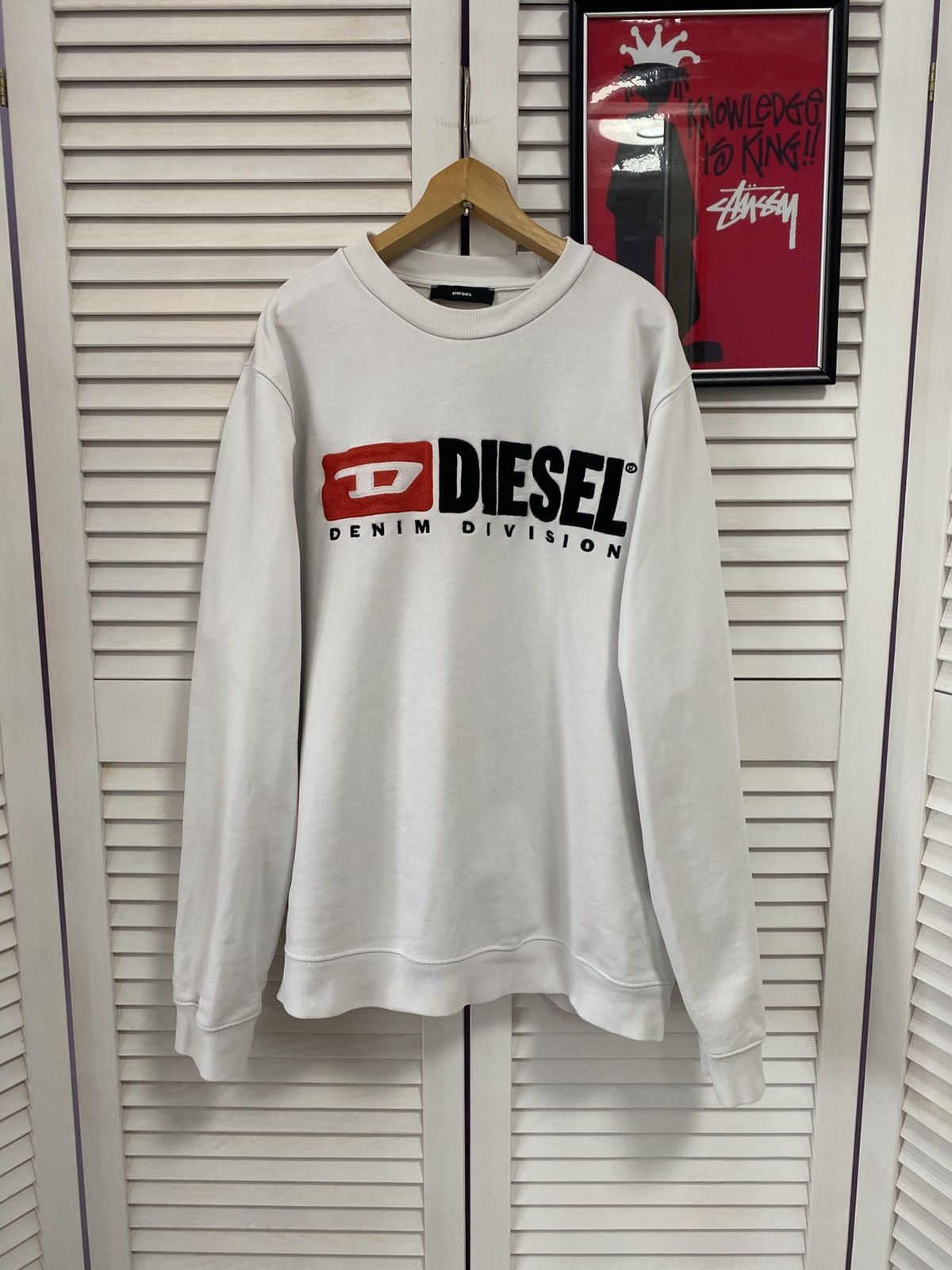 Diesel Vintage Sweater DIESEL Sweatshirt Denim Crewneck BIG LOGO Size US L / EU 52-54 / 3 - 1 Thumbnail