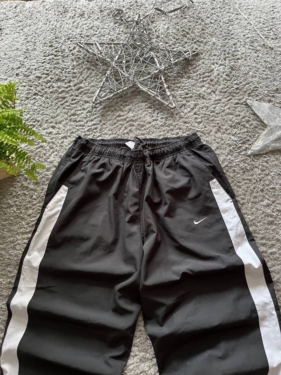 Nike × Vintage 00s Nike Pants Nylon Logo Swoosh Rare Drill Size US 35 - 4 Thumbnail