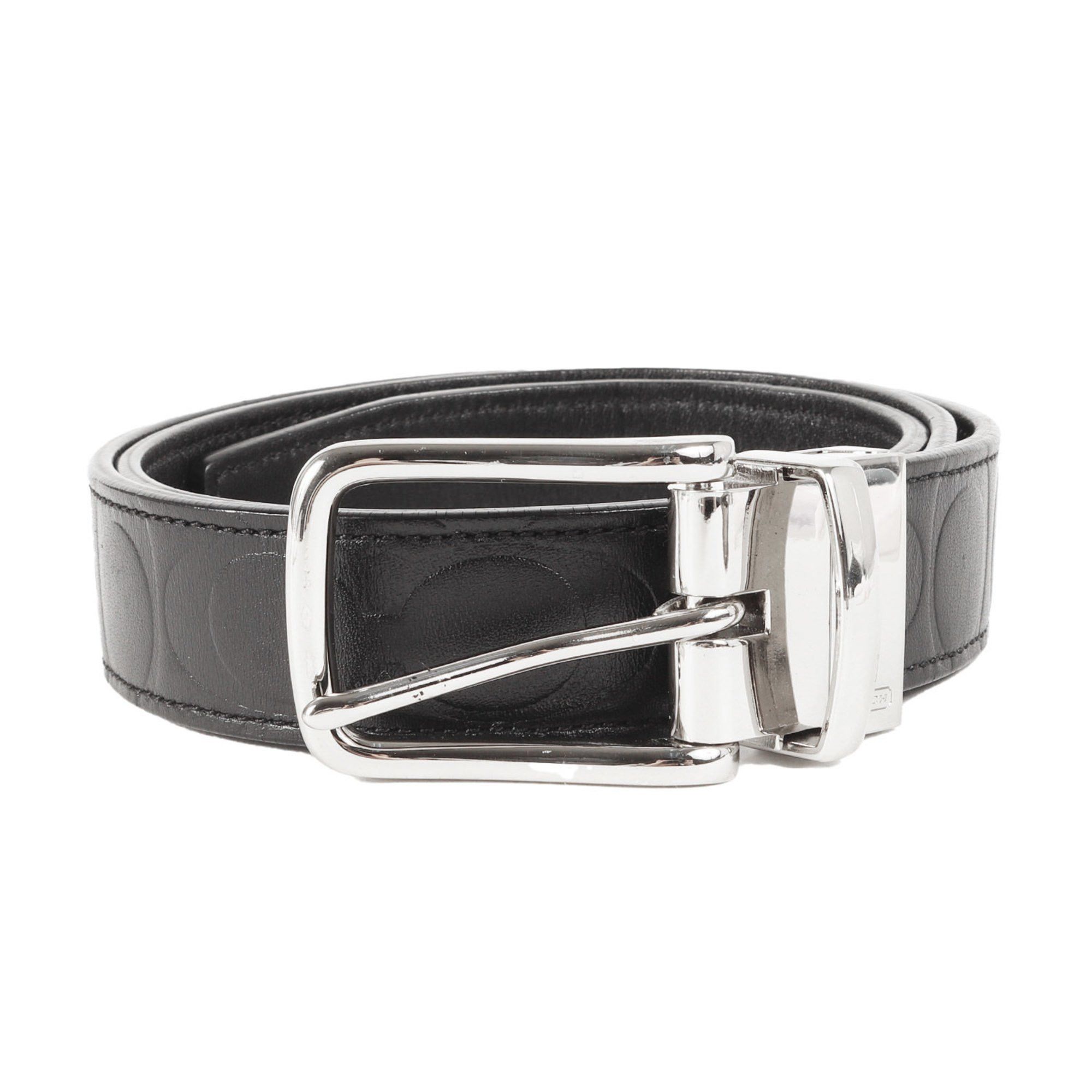Coach COACH Reversible Signature Embossed Leather Belt Black Men's Size ONE SIZE - 1 Thumbnail