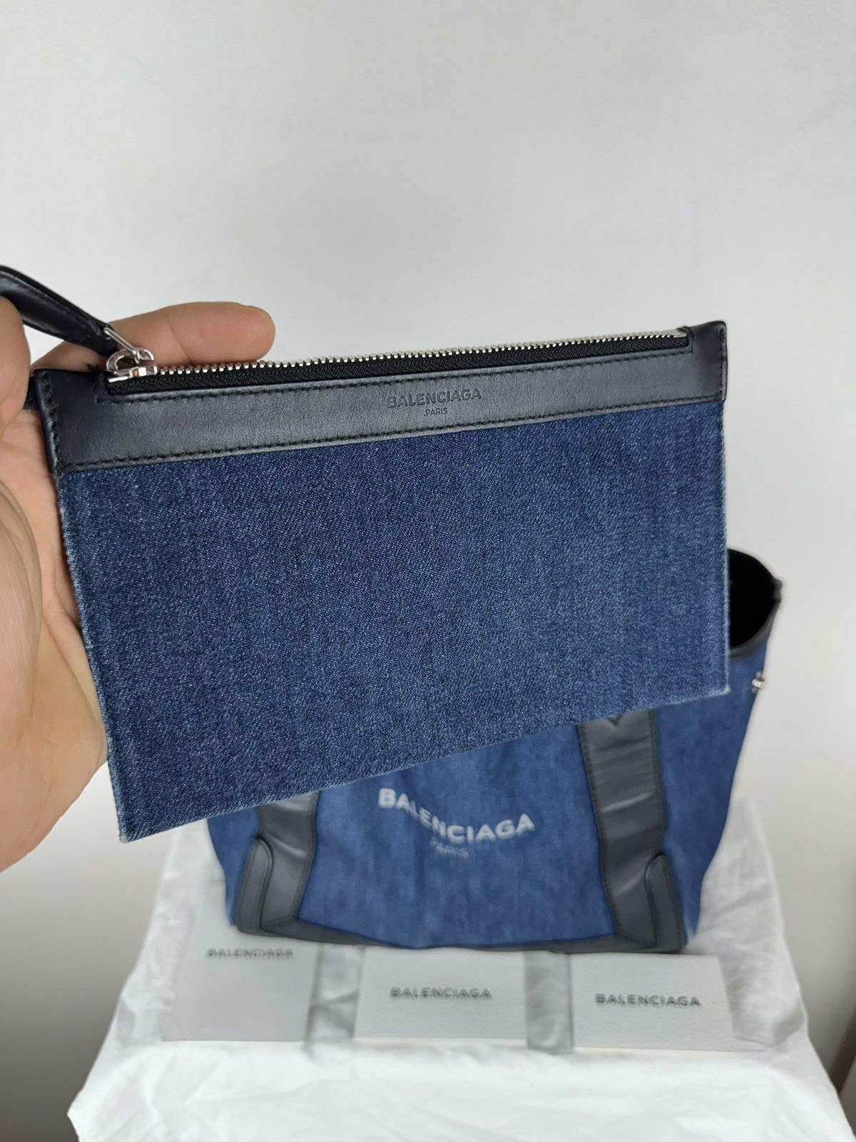 Balenciaga Balenciaga Navy Cabas Handbag original casual item Size ONE SIZE - 3 Thumbnail