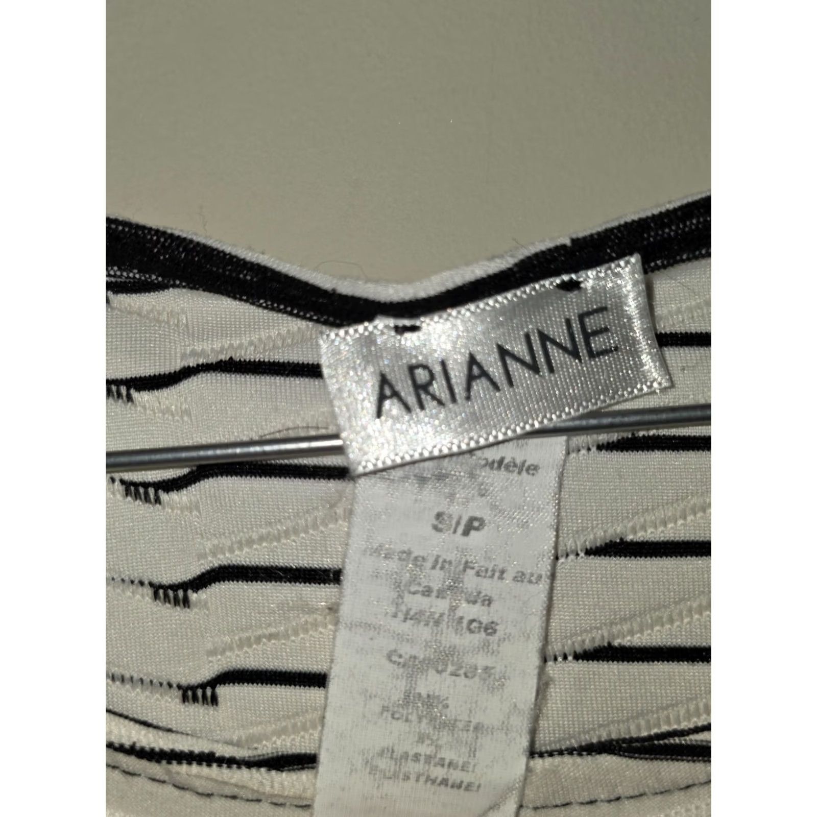 Vintage Ariane Sheath Dress Women's S White Black Striped Sleeveless Crew Neck Polyester Knee Length Casual Summer Pullover Machine Washable Size S / US 4 / IT 40 - 4 Thumbnail