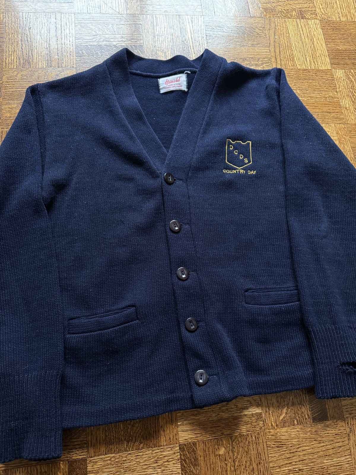 Vintage Vintage Detroit Country Day Knit Cardigan Sweater Size US S / EU 44-46 / 1 - 4 Thumbnail