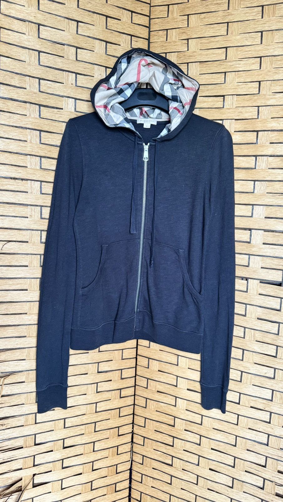 Burberry × Vintage Vintage Burberry Brit Zipper Hoodie Size XS / US 0-2 / IT 36-38 - 1 Thumbnail