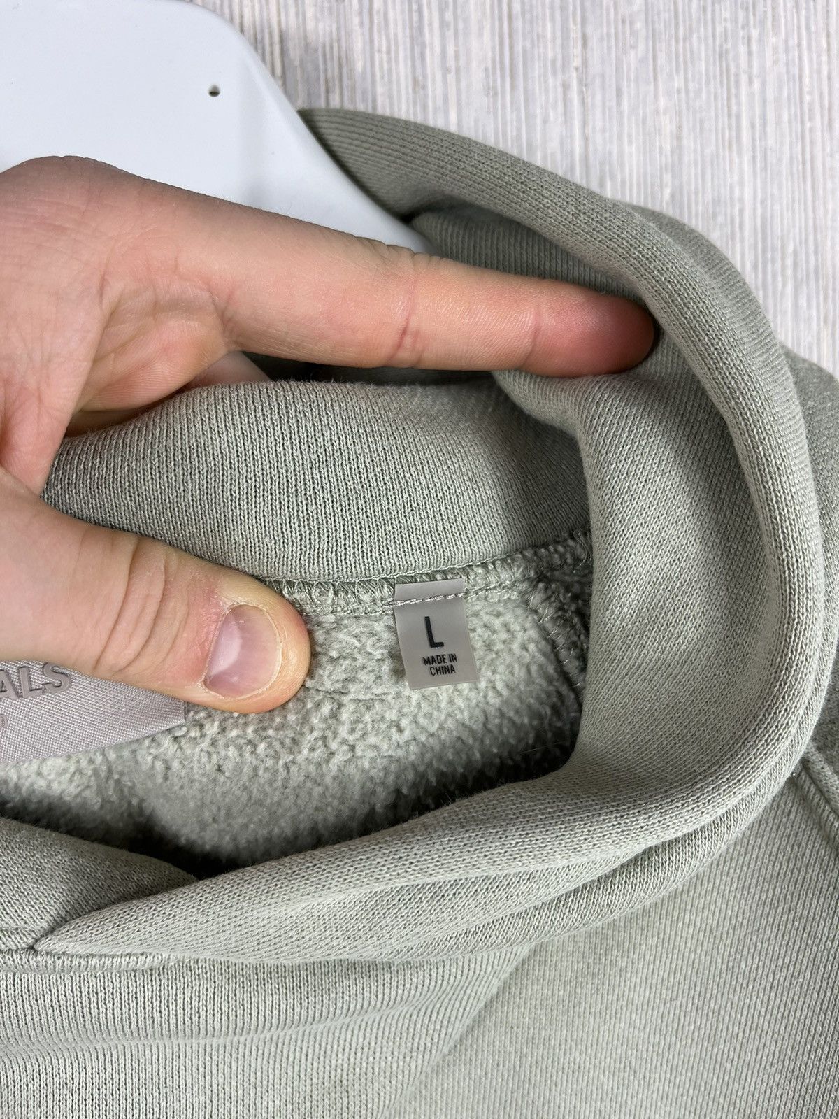 Essentials × Fear of God FOG Fear of God essentials suede chest logo boxy y2k hoodie Size US L / EU 52-54 / 3 - 13 Thumbnail