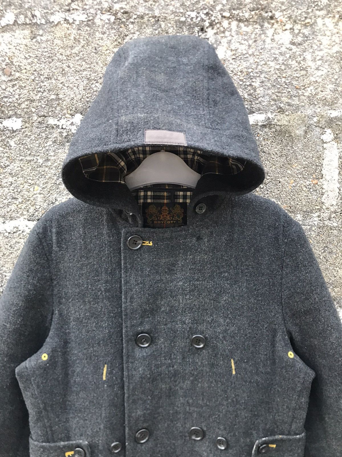 Boycott ⚡️Boycott Hooded Wool Double Breast Trench Coat Size US L / EU 52-54 / 3 - 5 Thumbnail