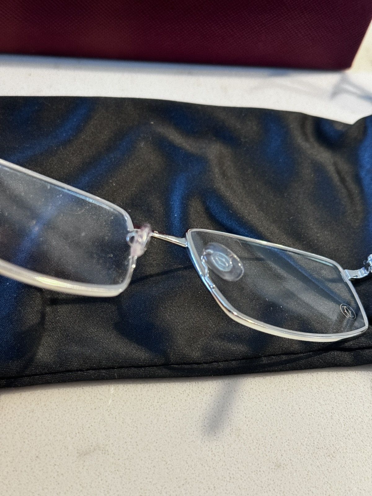 Cartier Unisex Cartier Rimless Glasses Silver Size ONE SIZE - 3 Thumbnail