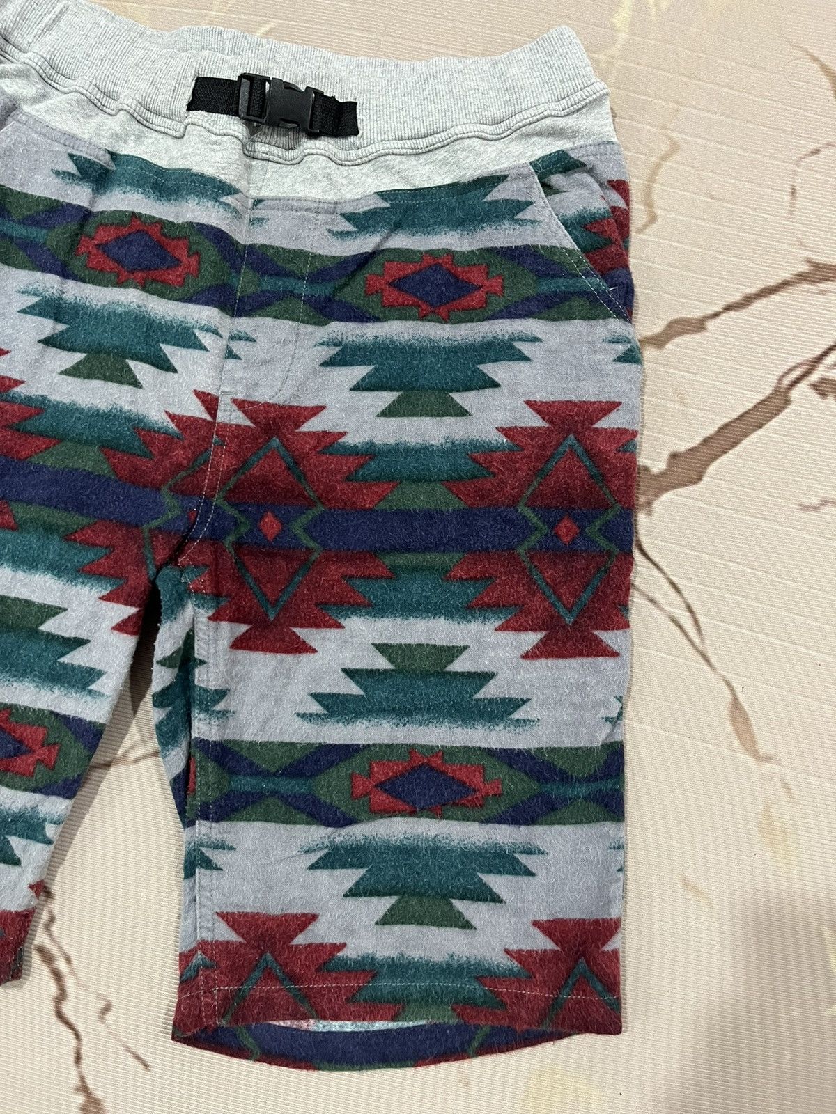 Japanese Brand Corisco Aztec Tribal Fleece Shorts Adjustable Belt L Size US 34 / EU 50 - 2 Thumbnail
