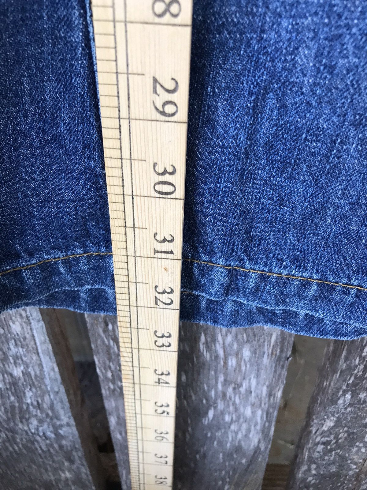 Issey Miyake × Japanese Brand Vtg 90s Plantation By Issey Miyake Denim Skirt Size 30" / US 8 / IT 44 - 10 Thumbnail