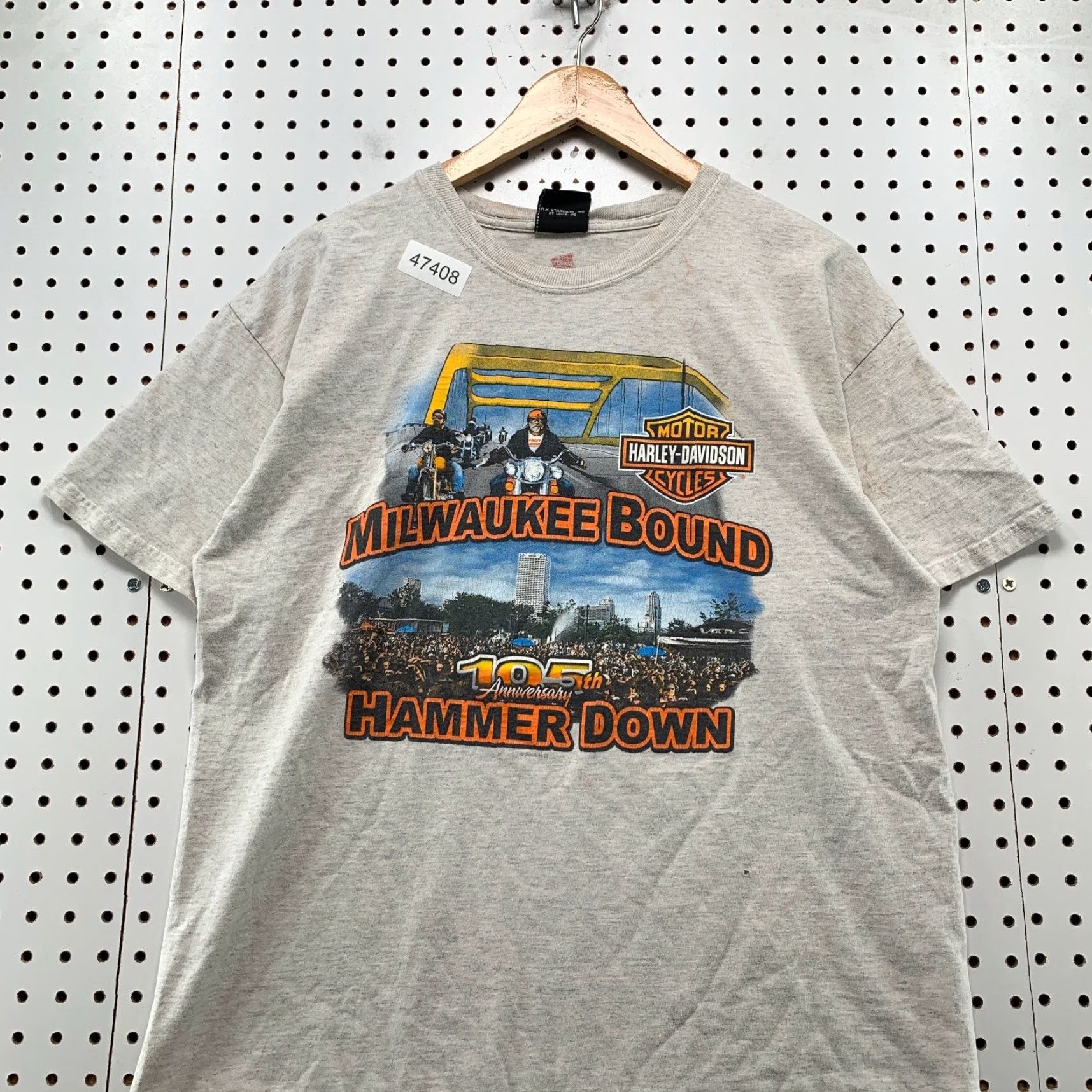 Harley Davidson Harley-Davidson T Shirt Mens Large Gray Milwaukee Bound Distressed Vintage Shirt Size US L / EU 52-54 / 3 - 3 Thumbnail
