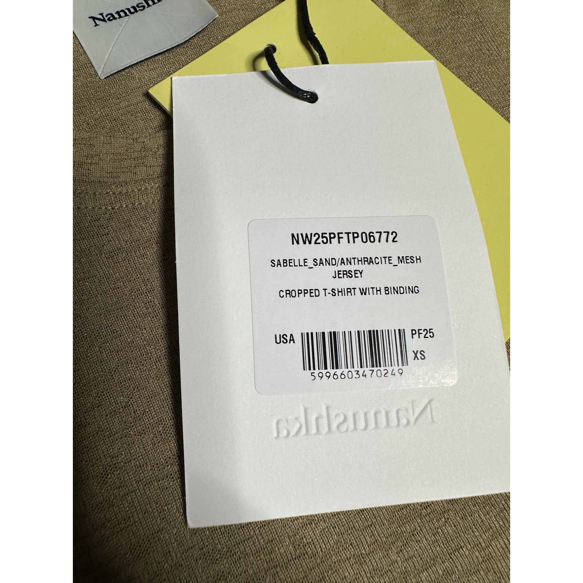 Nanushka Nanushka Sabelle Cropped Mesh T-shirt Jersey With Binding Size XS / US 0-2 / IT 36-38 - 5 Thumbnail